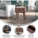 Hatfield Mid-Century Modern Wood Nightstand 13.88"D x 17.75"W x 23.5"H