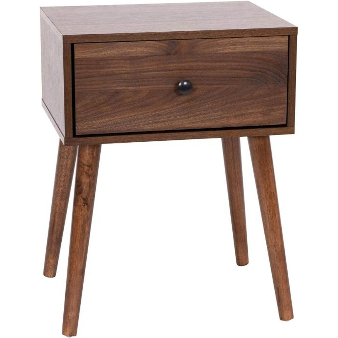 Hatfield Mid-Century Modern Wood Nightstand 13.88"D x 17.75"W x 23.5"H