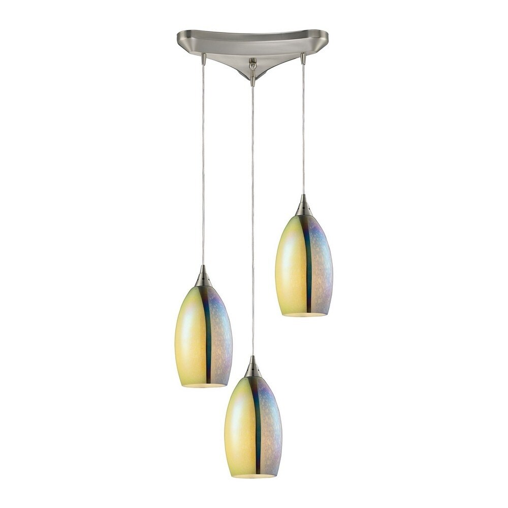 Hathaway Hall - Three Light Pendant Satin Nickel Finish
