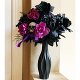 Haunted Hill Farm 1.25-ft Halloween Bouquet Decoration Piece with Black and Pink Flowers and Skull