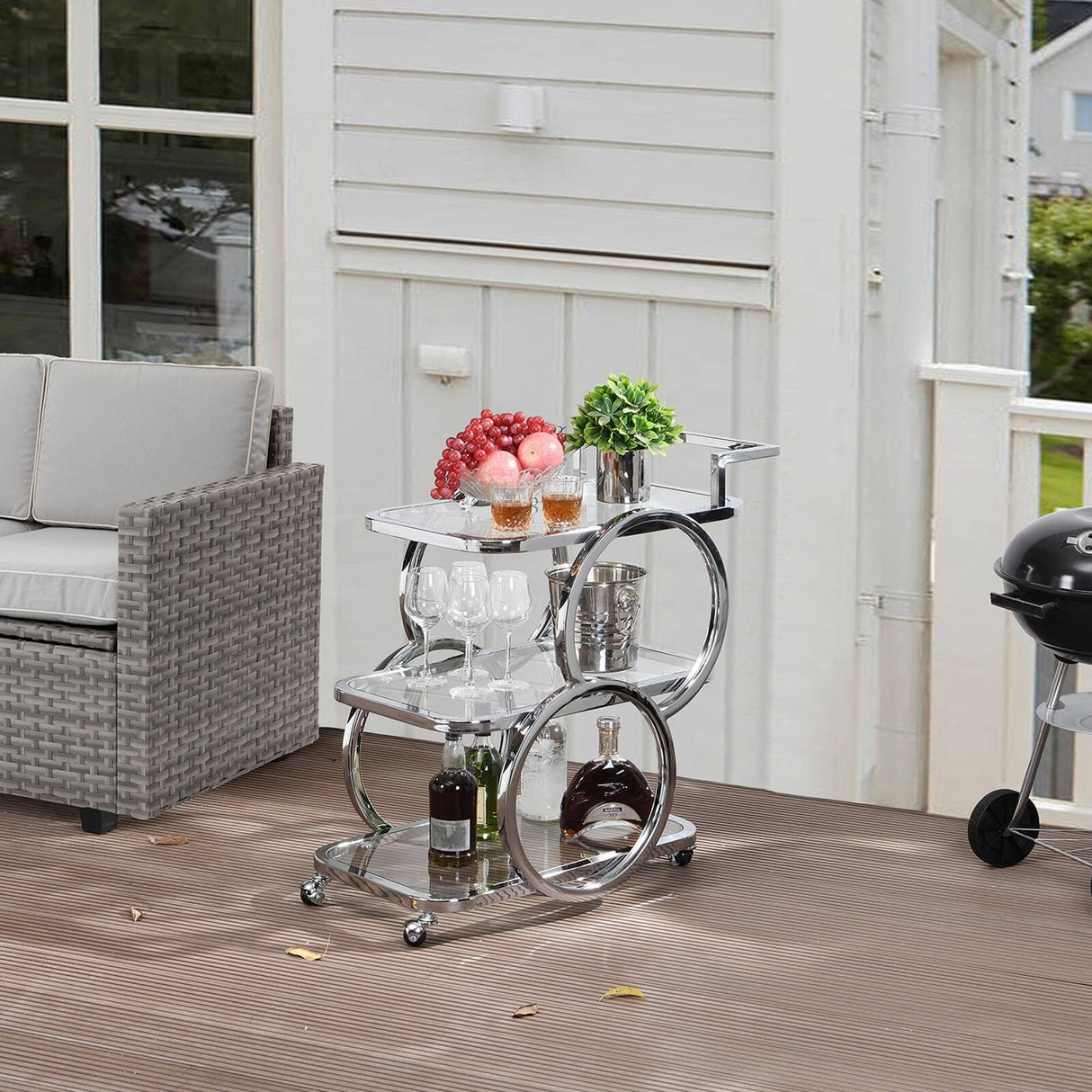 Metal Bar Cart Silver Bar Carts for the Home