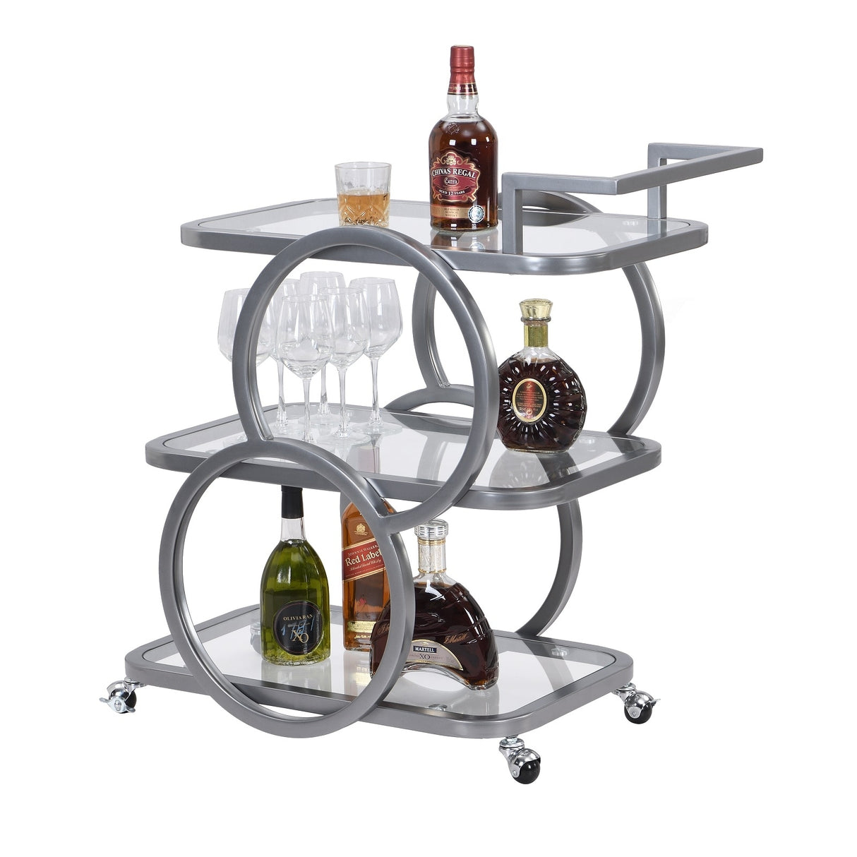 Metal Bar Cart Silver Bar Carts for the Home