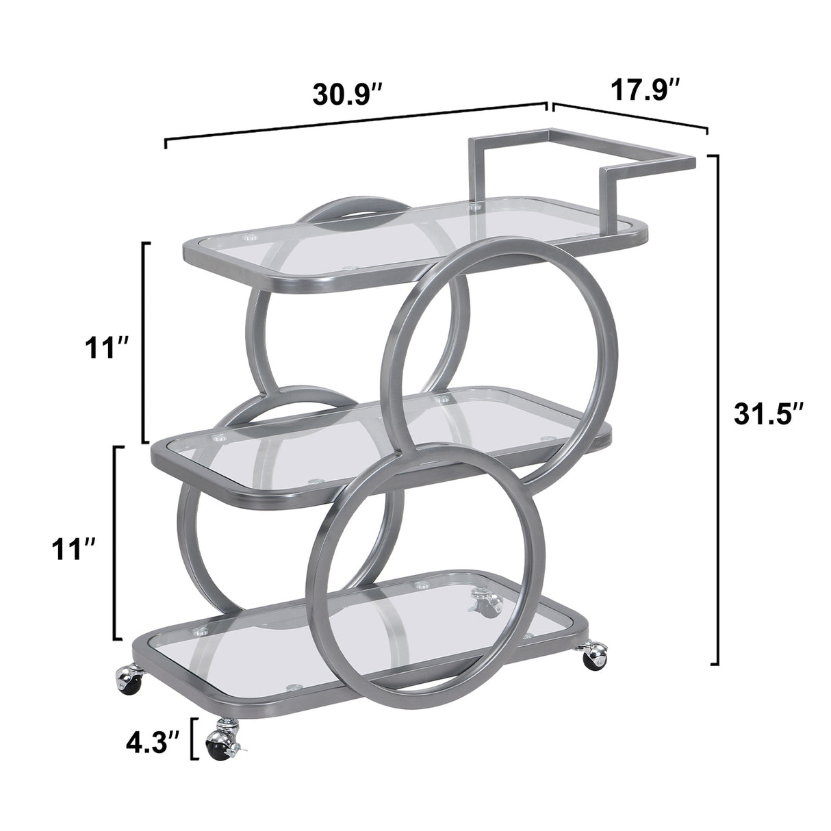 Metal Bar Cart Silver Bar Carts for the Home