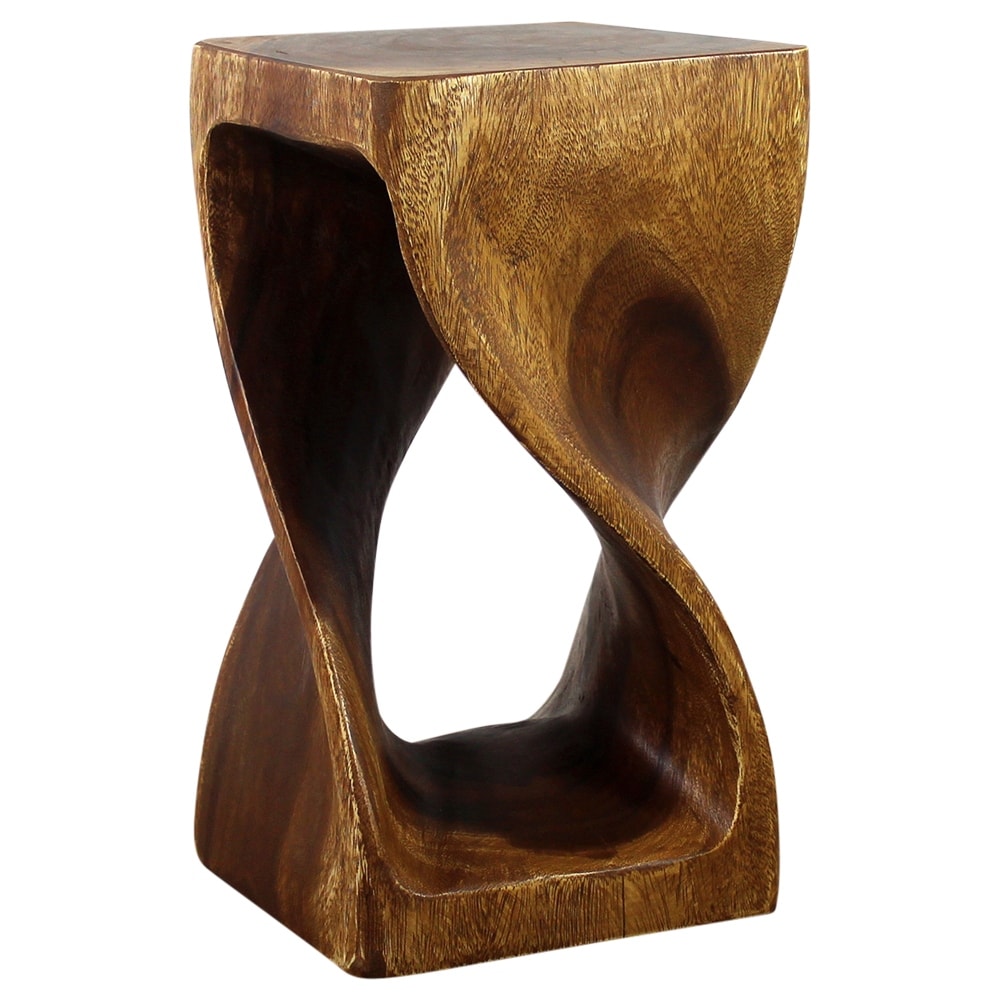 Haussmann® Original Wood Twist Stool 10 X 10 X 18 In High Walnut Oil - 10" x 10" x 18"