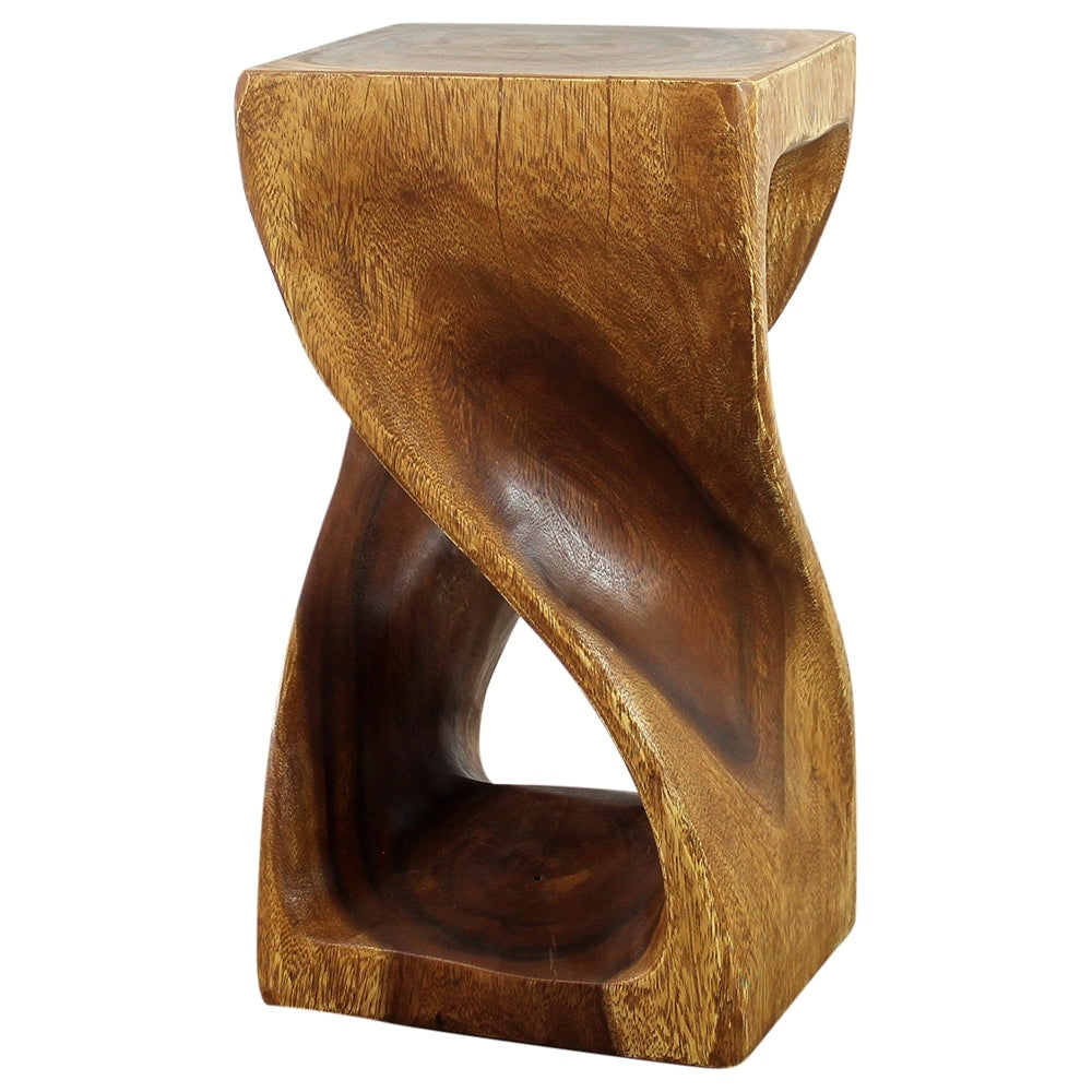 Haussmann® Original Wood Twist Stool 10 X 10 X 18 In High Walnut Oil - 10" x 10" x 18"