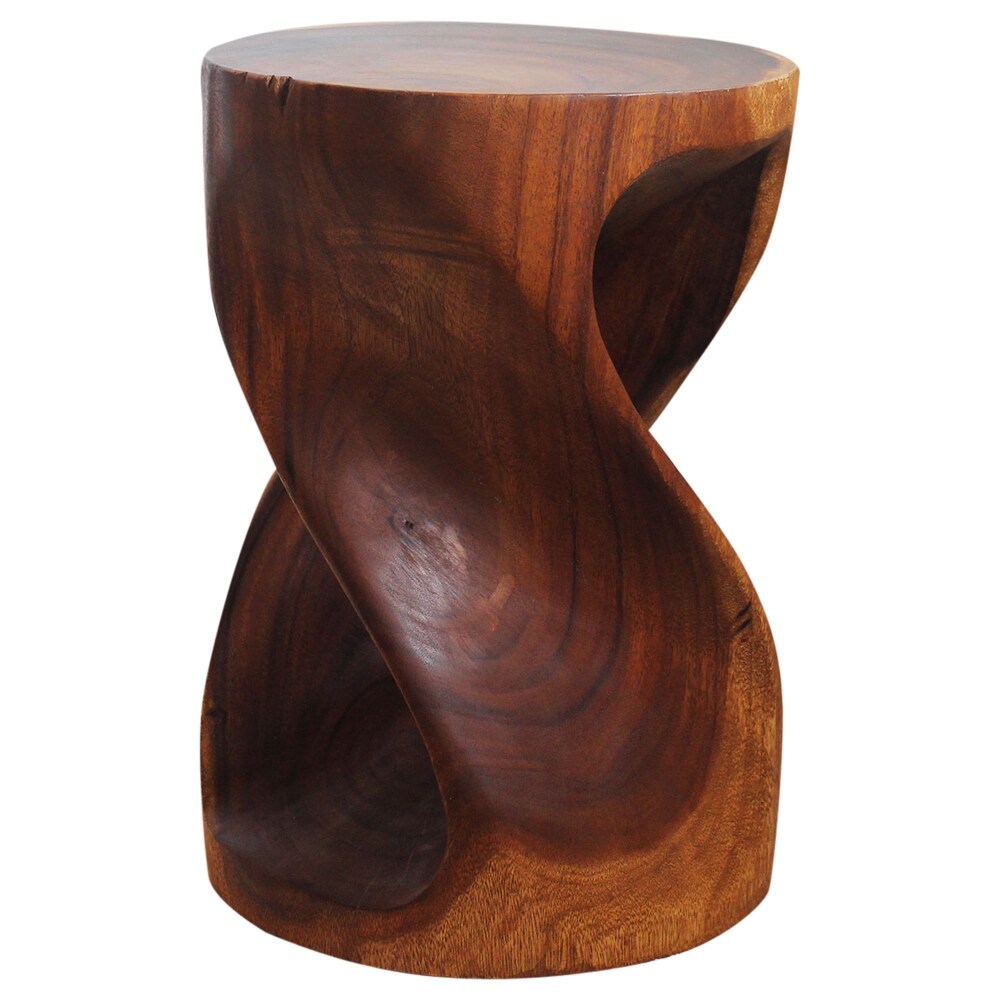 Haussmann® Round Wood Twist Accent Table 14in DIAx20in High Walnut Oil - 14 x 14 x 290