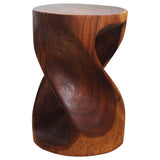 Haussmann® Round Wood Twist Accent Table 14in DIAx20in High Walnut Oil - 14 x 14 x 290