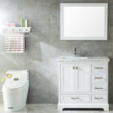 Havana 36-Inch Single Sink Modern Bathroom Vanity Set, White