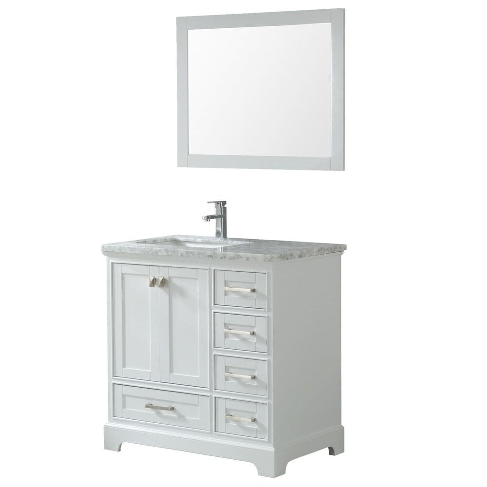 Havana 36-Inch Single Sink Modern Bathroom Vanity Set, White