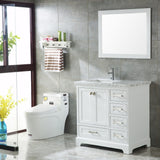 Havana 36-Inch Single Sink Modern Bathroom Vanity Set, White