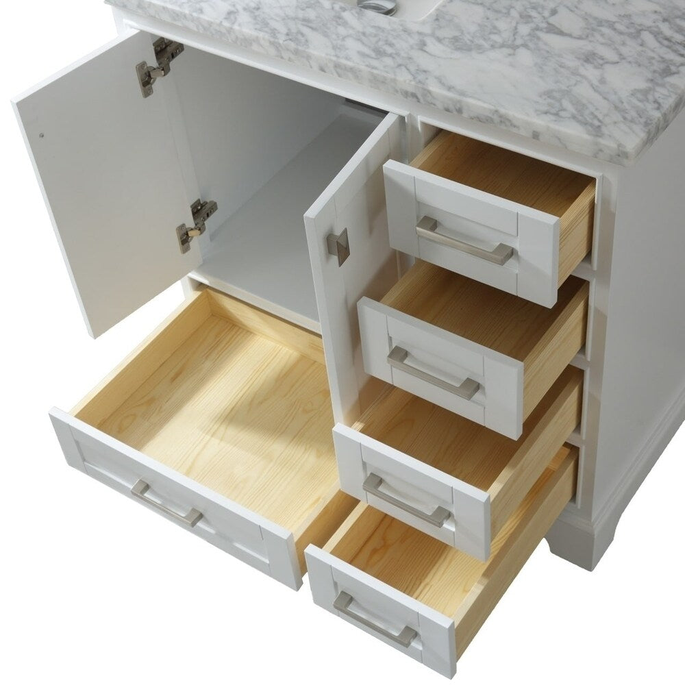 Havana 36-Inch Single Sink Modern Bathroom Vanity Set, White