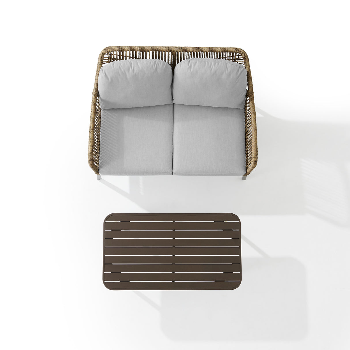 Haven 2Pc Outdoor Wicker Conversation Set - 75"D x 48"W x 29.75"H