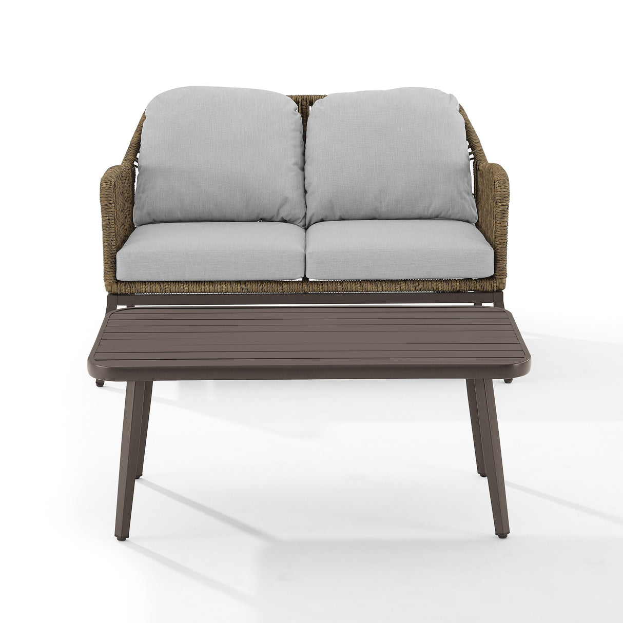 Haven 2Pc Outdoor Wicker Conversation Set - 75"D x 48"W x 29.75"H