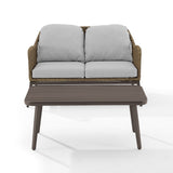 Haven 2Pc Outdoor Wicker Conversation Set - 75"D x 48"W x 29.75"H