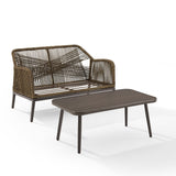 Haven 2Pc Outdoor Wicker Conversation Set - 75"D x 48"W x 29.75"H