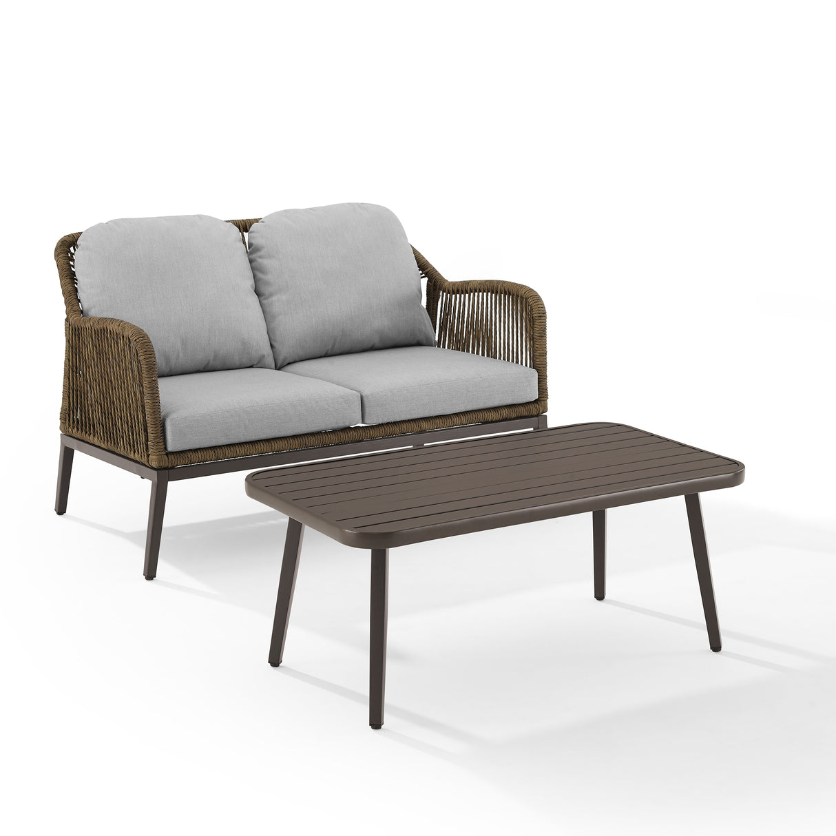 Haven 2Pc Outdoor Wicker Conversation Set - 75"D x 48"W x 29.75"H
