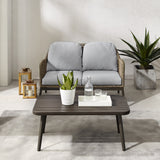 Haven 2Pc Outdoor Wicker Conversation Set - 75"D x 48"W x 29.75"H