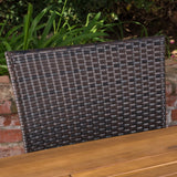 Haven Outdoor 7 Piece Multibrown PE Wicker Dining Set with Rectangular Table by Christopher Knight Home