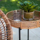 SEI Furniture Arti Contemporary All-Weather Natural Rattan 3-Piece Patio Bistro Set