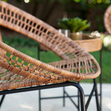 SEI Furniture Arti Contemporary All-Weather Natural Rattan 3-Piece Patio Bistro Set