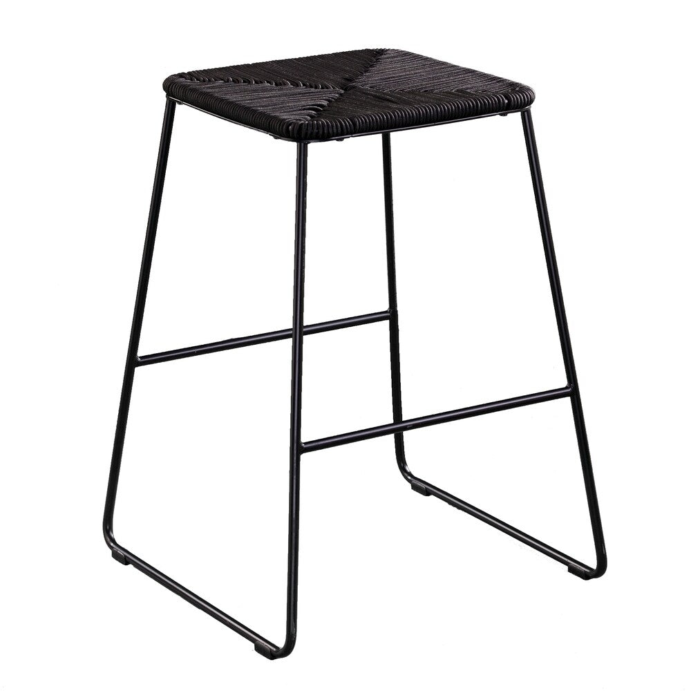 SEI Furniture Contemporary Black Rattan Outdoor Counter Stools (Set of 4)