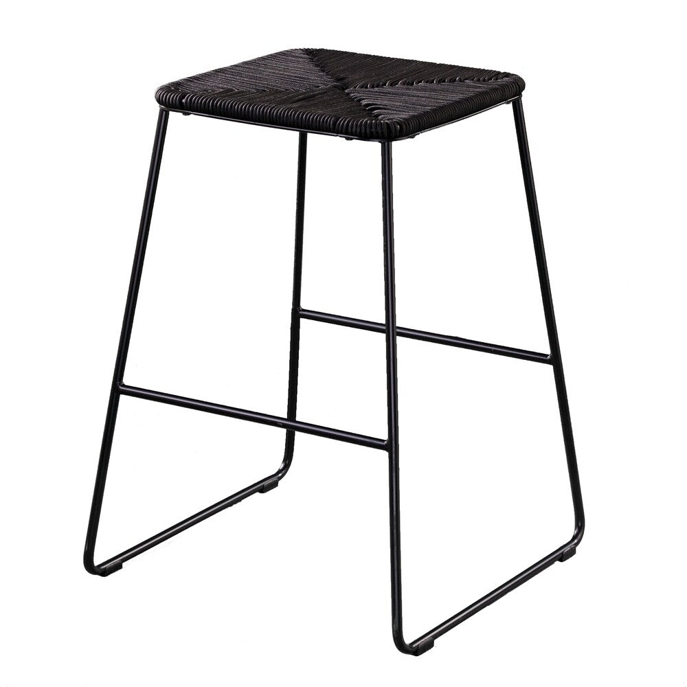 SEI Furniture Contemporary Black Rattan Outdoor Counter Stools (Set of 4)