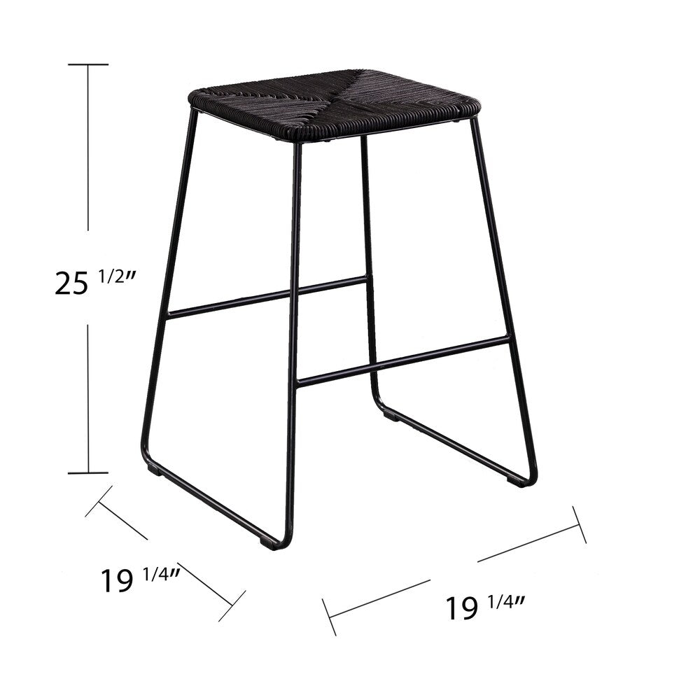 SEI Furniture Contemporary Black Rattan Outdoor Counter Stools (Set of 4)