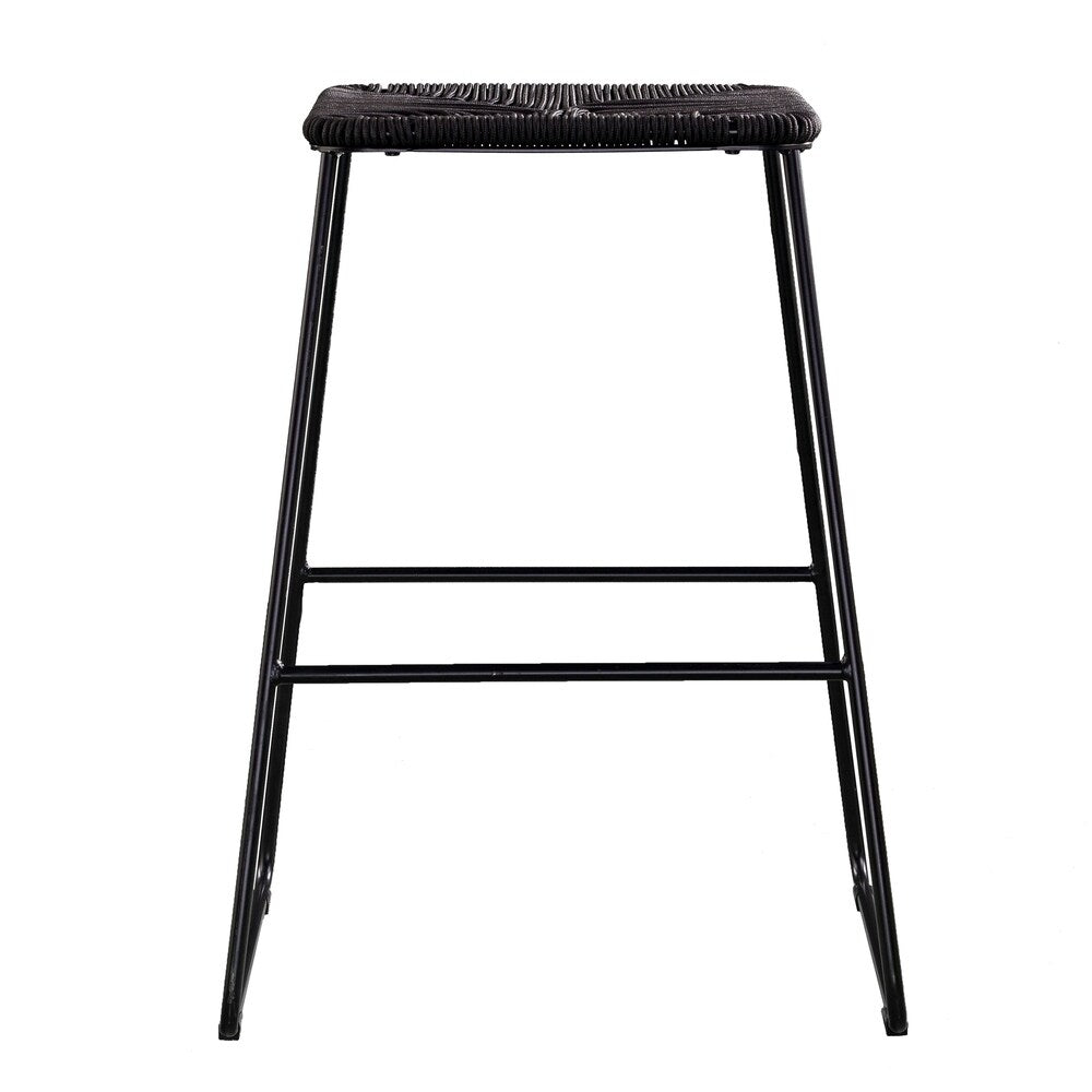 SEI Furniture Contemporary Black Rattan Outdoor Counter Stools (Set of 4)