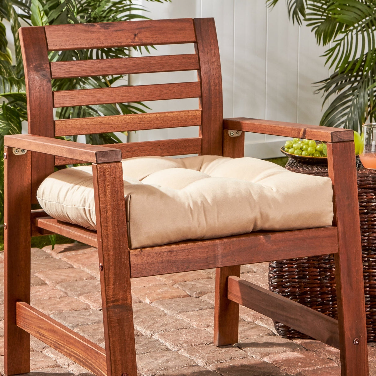 Solid Color 20-inch Square Outdoor Chair Cushion by Greendale Home Fashions - 20w x 20l