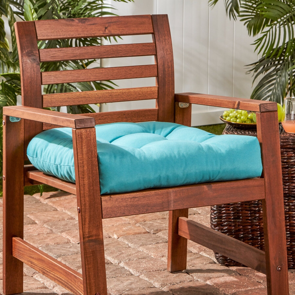 Solid Color 20-inch Square Outdoor Chair Cushion by Greendale Home Fashions - 20w x 20l