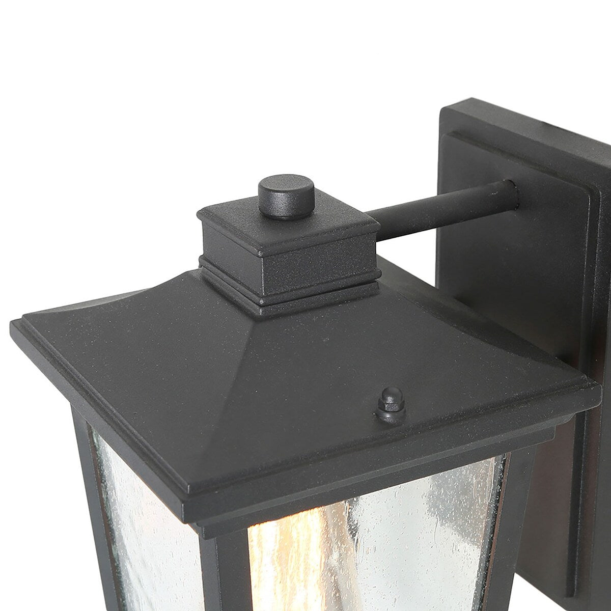 Farmhouse 1-light Black Square Porch Sconce Patio Outdoor Wall Lantern Lighting - W6.5"x H11"x E8.7"