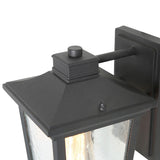 Farmhouse 1-light Black Square Porch Sconce Patio Outdoor Wall Lantern Lighting - W6.5"x H11"x E8.7"