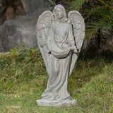 27.6in. H Angel Bird Feeder Garden Statue