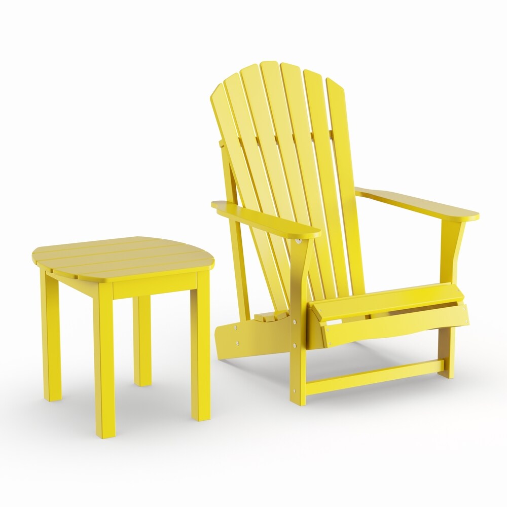 Yellow 2-piece Adirondack Chair/ Side Table Set