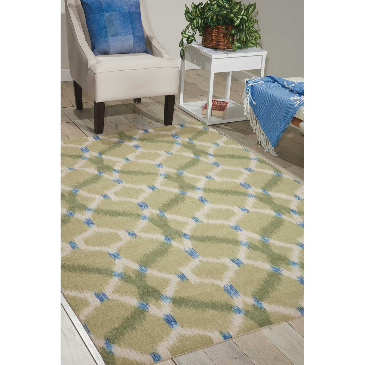 Naples Trellis Ikat Aegean Indoor/ Outdoor Area Rug by Havenside Home
