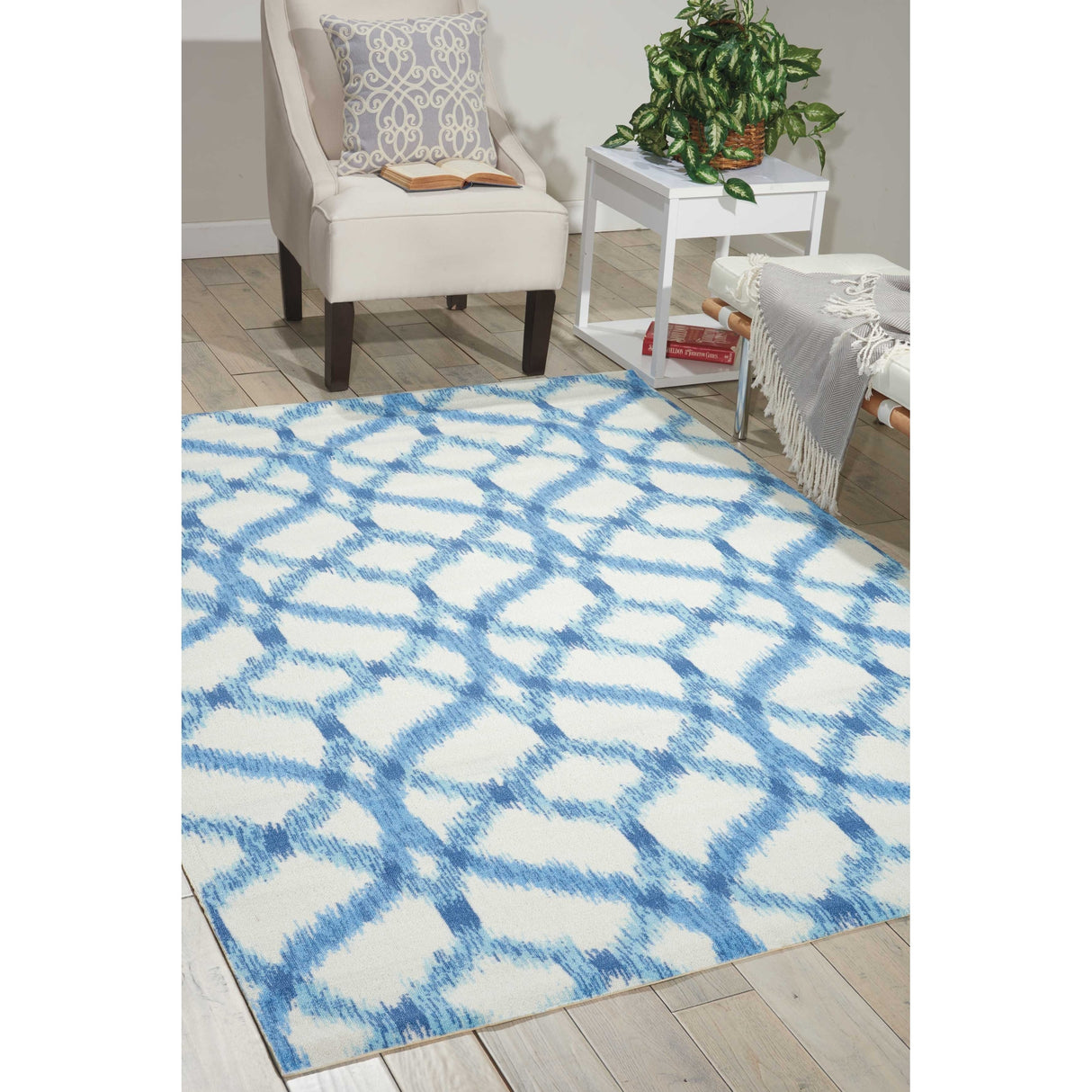 Naples Trellis Ikat Aegean Indoor/ Outdoor Area Rug by Havenside Home