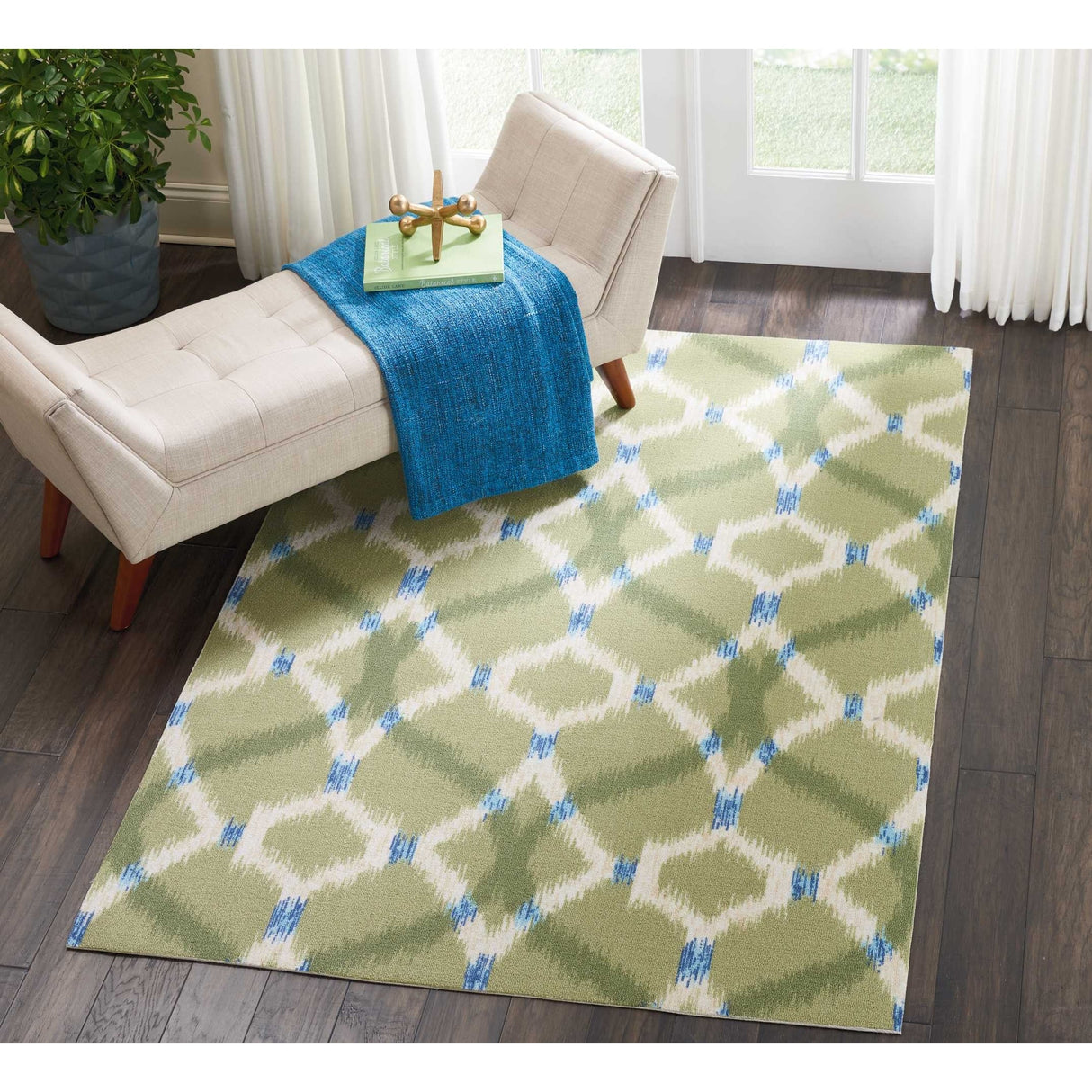 Naples Trellis Ikat Aegean Indoor/ Outdoor Area Rug by Havenside Home