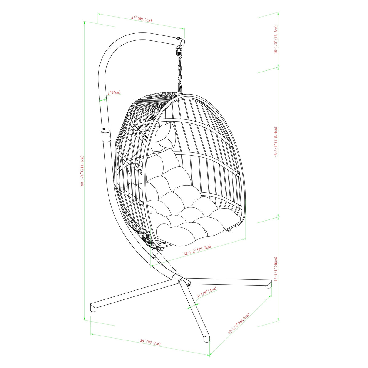 Middlebrook Outdoor Swing Egg Chair & Stand