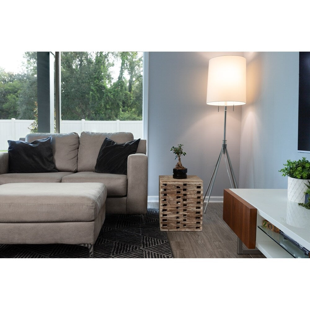 Roggan Square Reclaimed Wood Garden Stool by Havenside Home