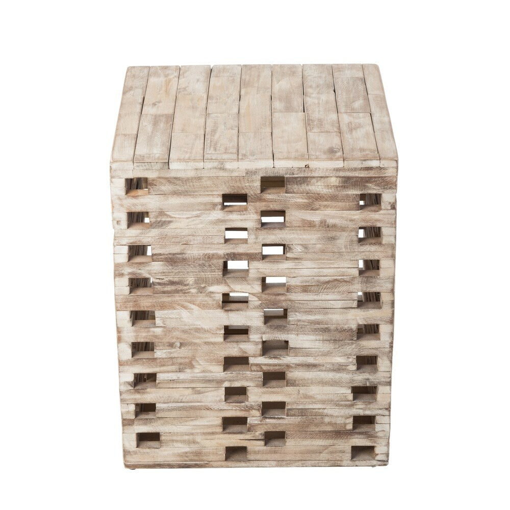 Roggan Square Reclaimed Wood Garden Stool by Havenside Home