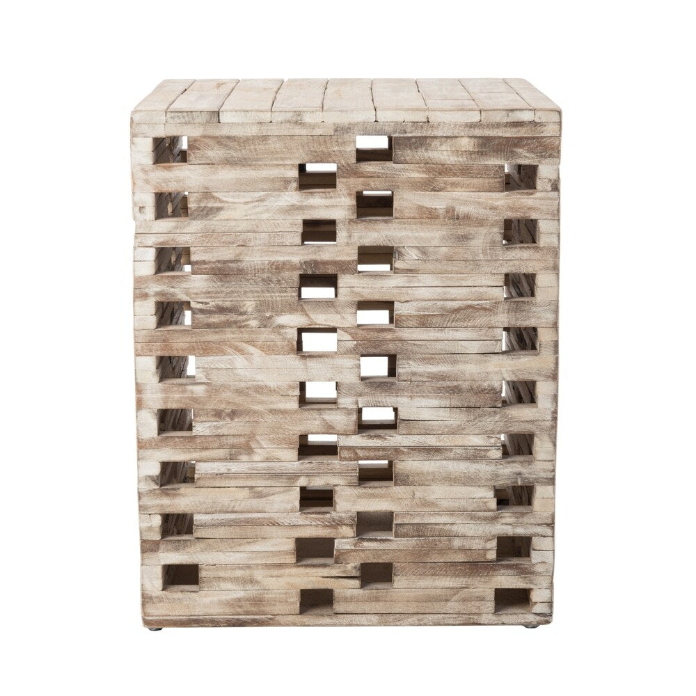 Roggan Square Reclaimed Wood Garden Stool by Havenside Home