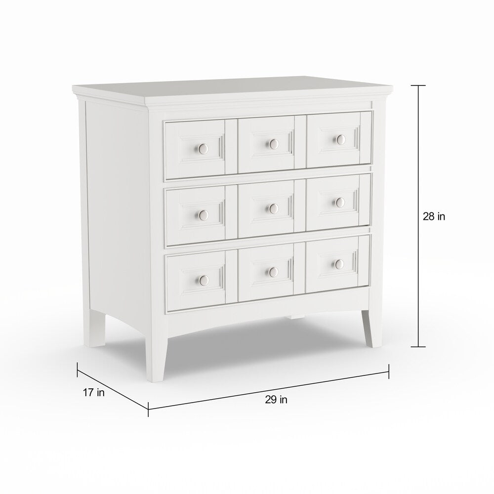 Copper Grove Beaudry Creamy White Wood Three-drawer Nightstand