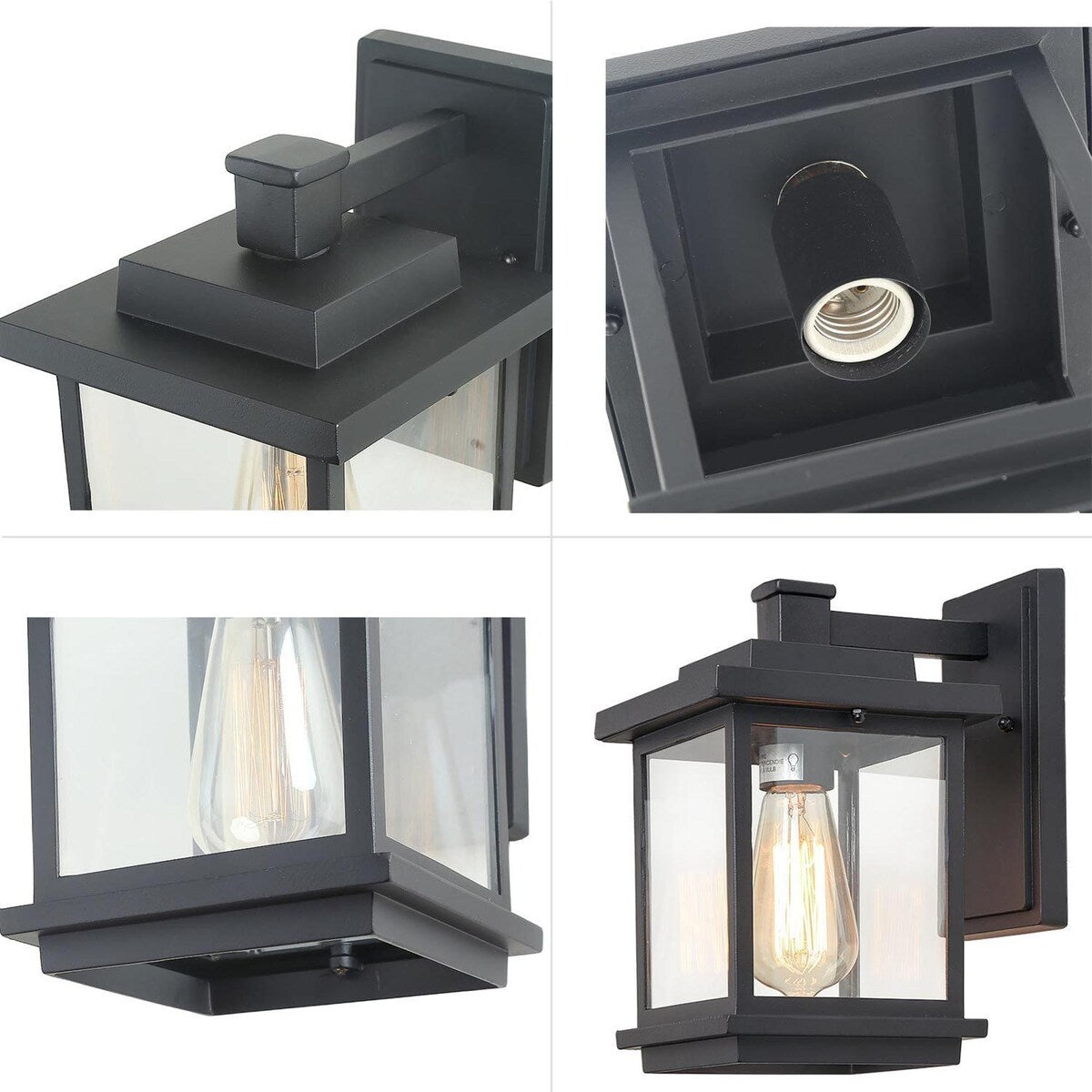 Hawke's Bay 1-light Outdoor Wall Sconce Black Porch Light by Havenside Home - 6.1"W x 10.6"H