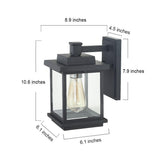 Hawke's Bay 1-light Outdoor Wall Sconce Black Porch Light by Havenside Home - 6.1"W x 10.6"H