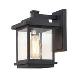 Hawke's Bay 1-light Outdoor Wall Sconce Black Porch Light by Havenside Home - 6.1"W x 10.6"H