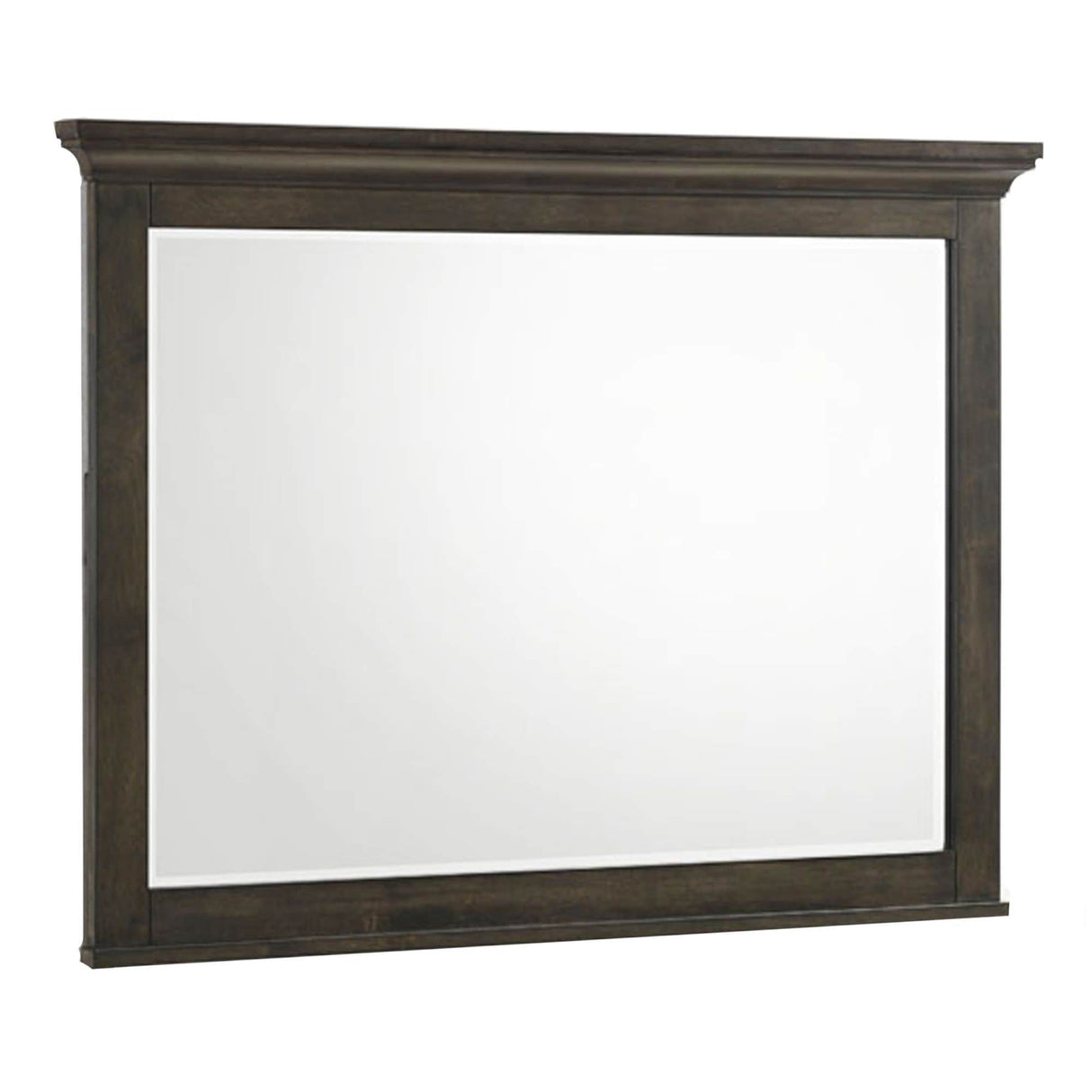 Hawthorne 46" Wide Landscape Mirror with Beveled Mirror Glass, Brushed Charcoal