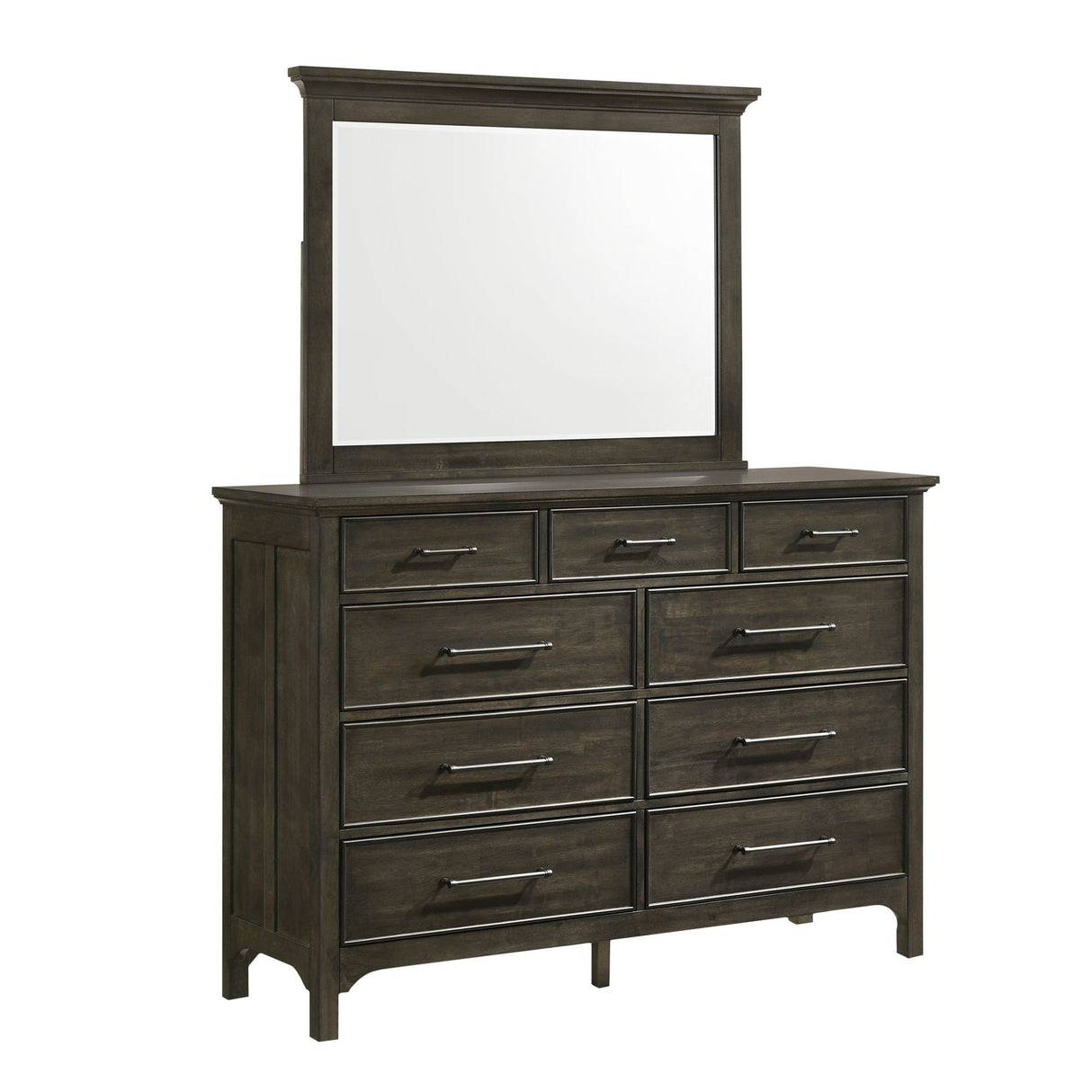 Hawthorne 46" Wide Landscape Mirror with Beveled Mirror Glass, Brushed Charcoal