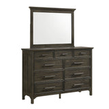 Hawthorne 46" Wide Landscape Mirror with Beveled Mirror Glass, Brushed Charcoal