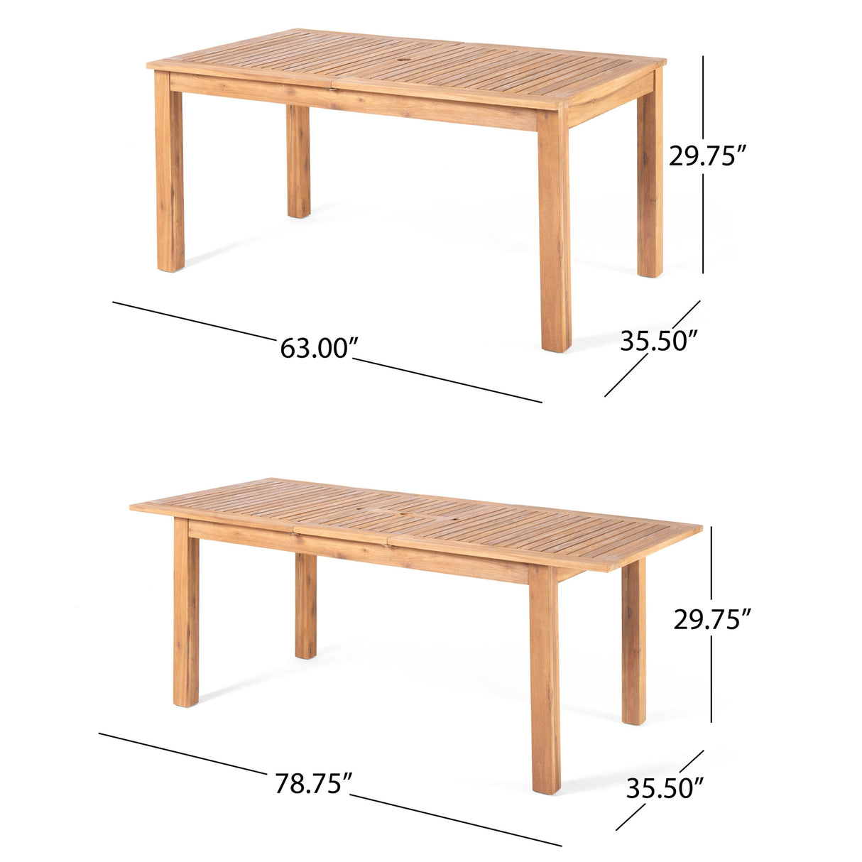 Hayes Outdoor 9 Piece Wood and Wicker Expandable Dining Set by Christopher Knight Home