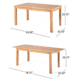 Hayes Outdoor 9 Piece Wood and Wicker Expandable Dining Set by Christopher Knight Home